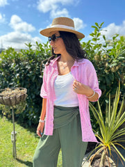 Pink Lace Detail Blouse Hattie