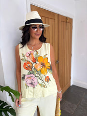 Lemon Sleeveless Floral Co-Ord Daphne
