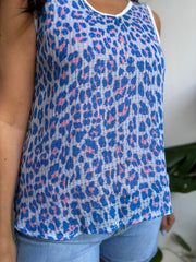 Royal Blue Leopard Print Vest Camila