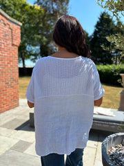 White Linen Button Top Taylor