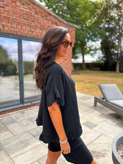 Black Bubble Cotton Top Kimberly