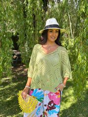 Lime Diamond Knit Matilda