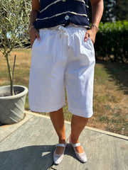 White Drawstring Culottes Anya