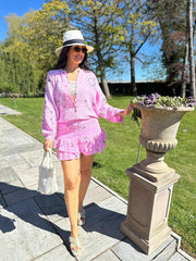 Candy Pink Paisley Bubble Cotton Skort Set Isobel