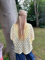 Lemon Abstract Pattern Knit Tori
