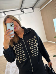 Black Embroidered Pattern Tracksuit Kalina