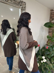 Chocolate Diagonal Stripe Knit Athena