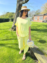 Lemon Bubble Cotton Trouser Set Jasmine