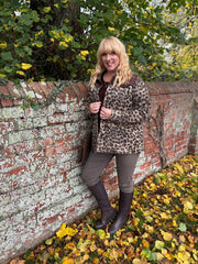 Leopard Boucle Mix Texture Coat Rayan