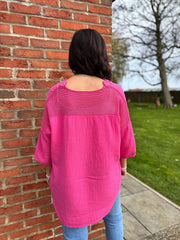 Lipstick Boho Daisy Bubble Cotton Top Skye