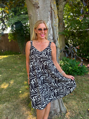 White Zebra Print Dress Cleo