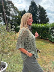 Sage Abstract Pattern Knit Tori