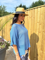 Denim Cotton Reverse Seam Knit Jo