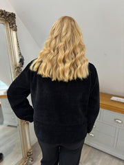 Black Chenille Layered Cardigan Emily