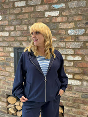 Navy Zip Up Hoodie Alice
