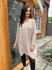 Mocha Ribbed Knit Dress Yasmin