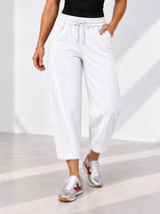 White Barrel Leg Jogger