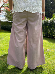 Mocha Sparkle Wide Leg Pull On Trousers