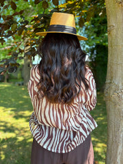 Chocolate Animal Print Blouse Hailey