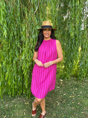 Lipstick Striped Sleeveless Dress Tiana