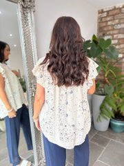 Stone Bubble Cotton Paisley Top Sammie