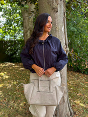 Navy Lace Lined Jacket Harlow