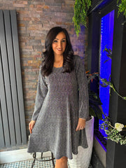 Silver Shimmer Diamante Dress Hazel