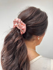 Pink Floral Scrunchie
