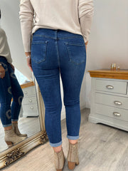 Denim Embellished Multi Heart Jeans