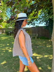 Mocha Polka Dot Top Ashley