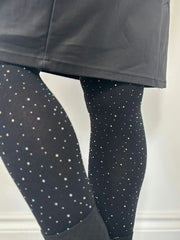 Black Diamante Over The Knee Socks