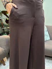 Chocolate Diamante Wide Leg Trousers Jude