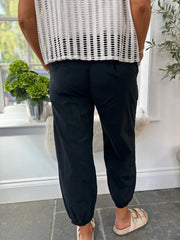 Black Hareem Style Button Trousers