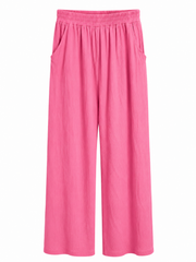 Candy Pink Textured Lightweight Trousers Kaylee