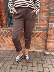 Chocolate Frill Pocket Trousers Sasha