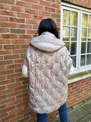 Mocha Premium Quilted High Neck Gilet Teya