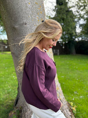 Grape Ribbed Flower Top Mika
