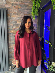 Wine Long Sleeve Blouse Melissa