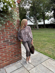 Mocha Leopard Print Blouse Gina
