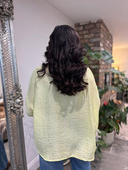Lemon Fringed Button Sleeve Shirt Tanya