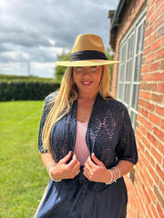 Navy Multi Hole Shrug Paloma
