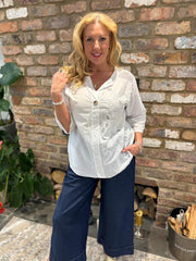 White Embroidered Floral Top Jasmine