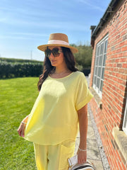 Lemon Bubble Cotton Trouser Set Jasmine