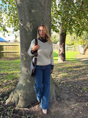 Stone Back Detail Knit Top Billie