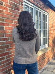 Mocha Layered Knitted Cardigan Evelyn