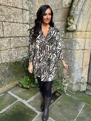 Khaki Brushed Animal Tunic Gloria