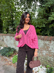 Lipstick Chunky Knit Cardi Gail