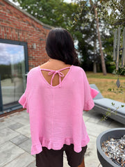 Candy Pink Bubble Cotton Top Kimberly