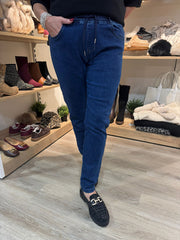 Denim Pull on Slim Leg Drawstring Jeans