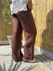 Chocolate Wide Leg Trousers Margot
